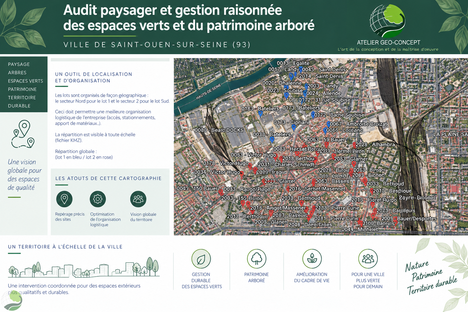 Audit paysager et gestion raisonnée des espaces verts et du patrimoine arboré (93)