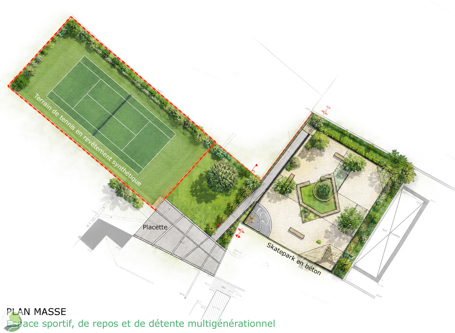 Création d’un skatepark en béton et d’un terrain de tennis en synthétique à Le Mesnil-Amelot (77)