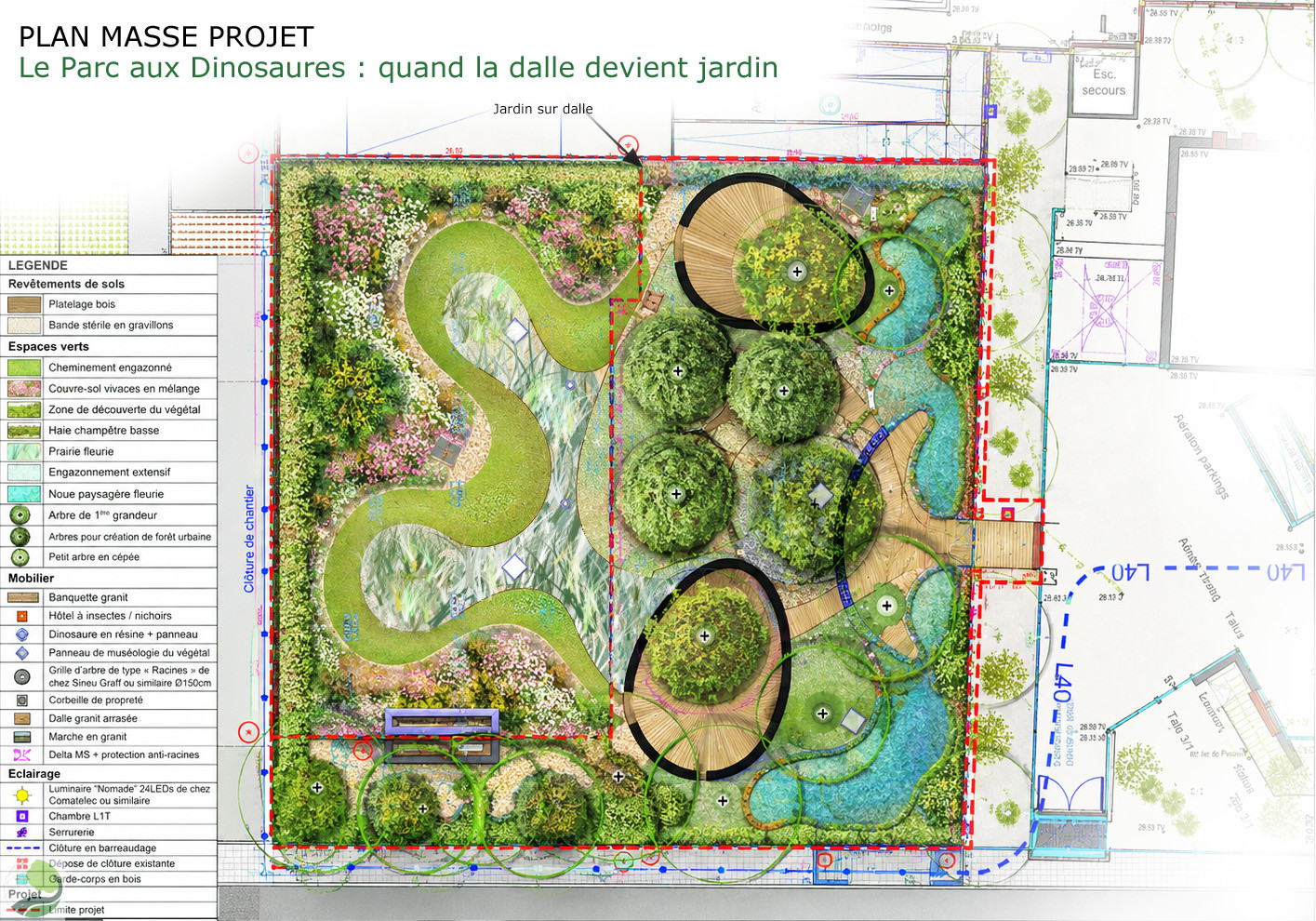 CRÉATION DU PARC AUX DINOSAURES SQUARE DE LA COLOMBE – Bezons (95)